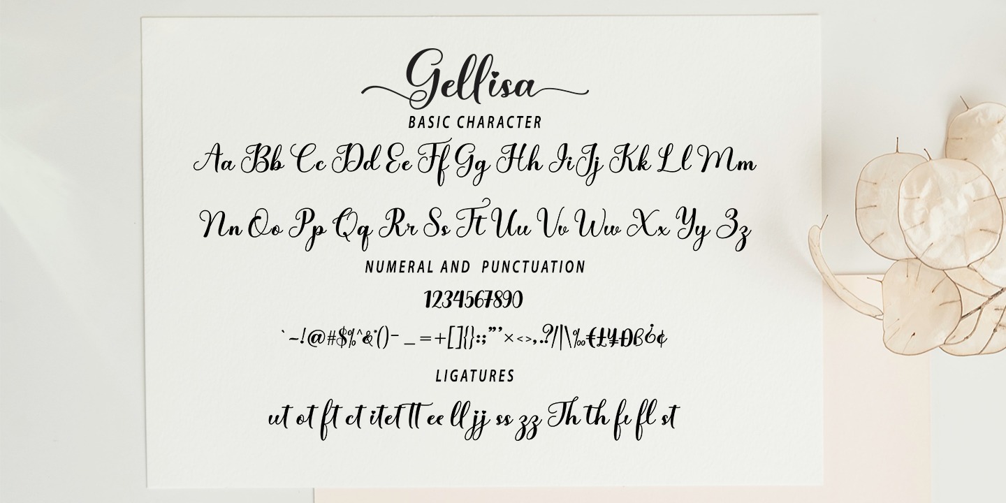Gellisa Script Regular Font preview